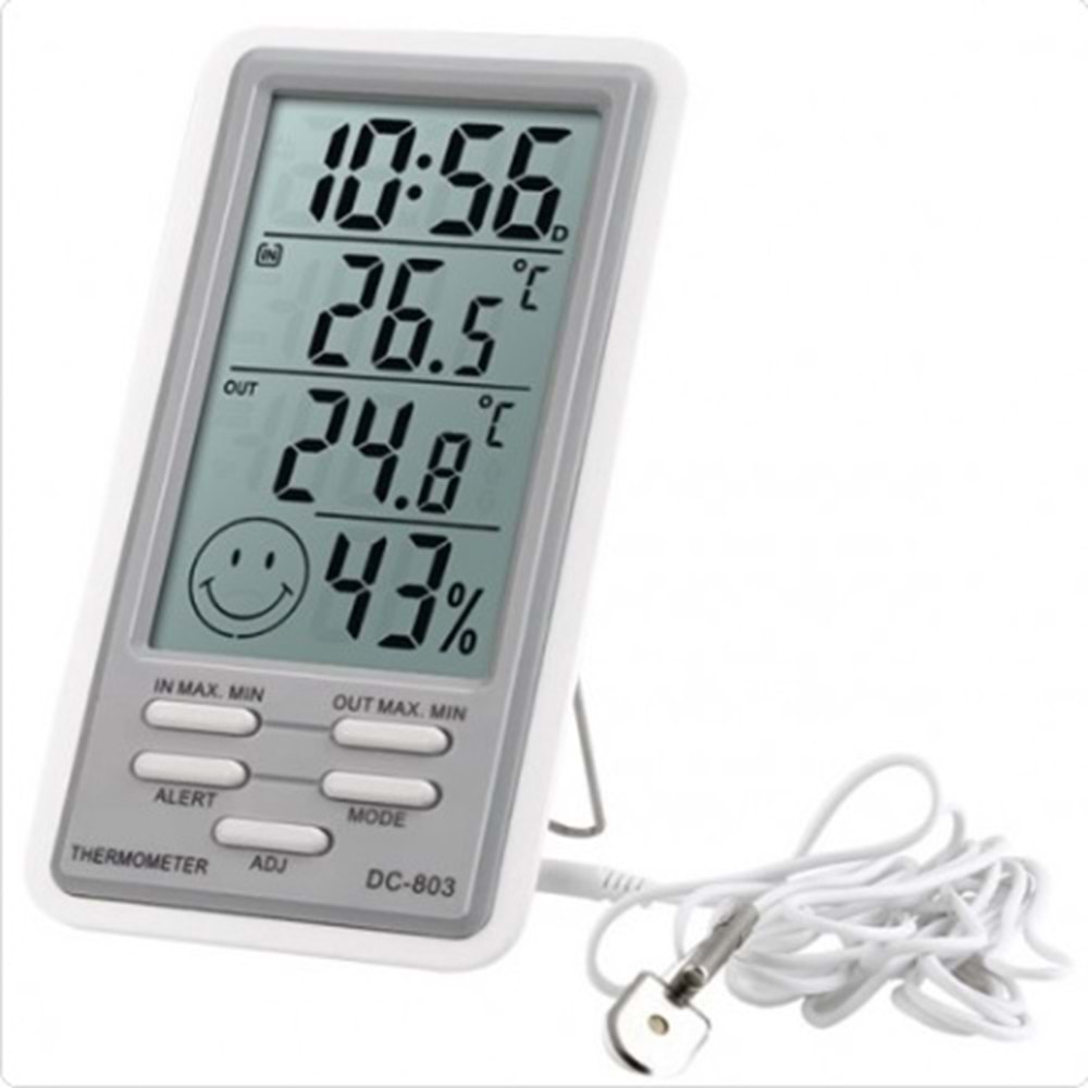 DC-803 Kablolu Alarmlı Sıcaklık ve Nem Ölçer
