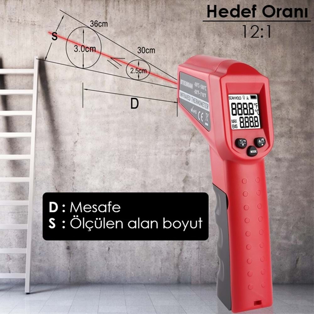 LYK DT8550AH Tek Lazerli Dijital Termometre 550°C