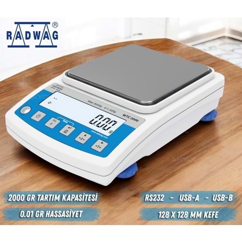 Radwag Marka Hassas Terazi / Kapasite 2000 gr / 0,01 gr